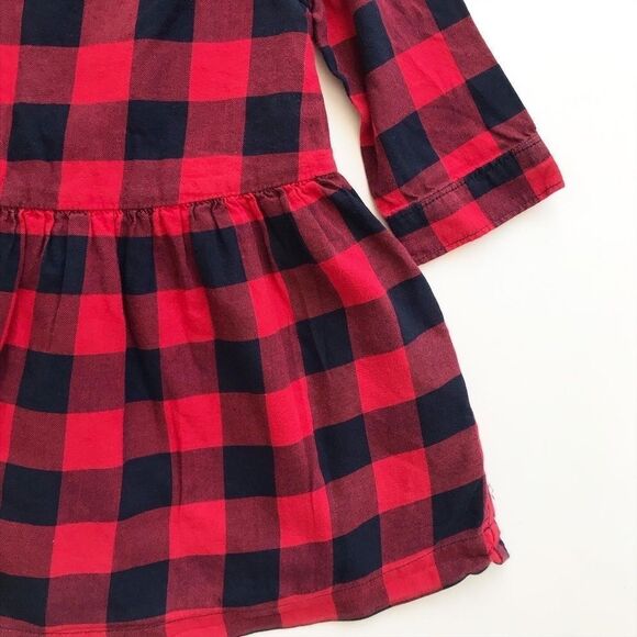 Babygap red/blue buffalo plaid dress EUC 2T - Picture 3 of 5